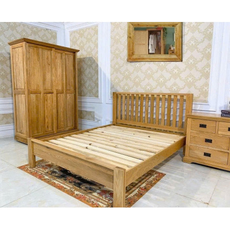 Chunky 1m4 x 2m : Giường Ngủ Gỗ Sồi - Nan Dọc